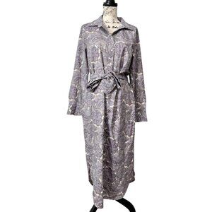 Lauren Ralph Lauren Womens Shirt Dress Maxi Paisley Belted Purple Size 12